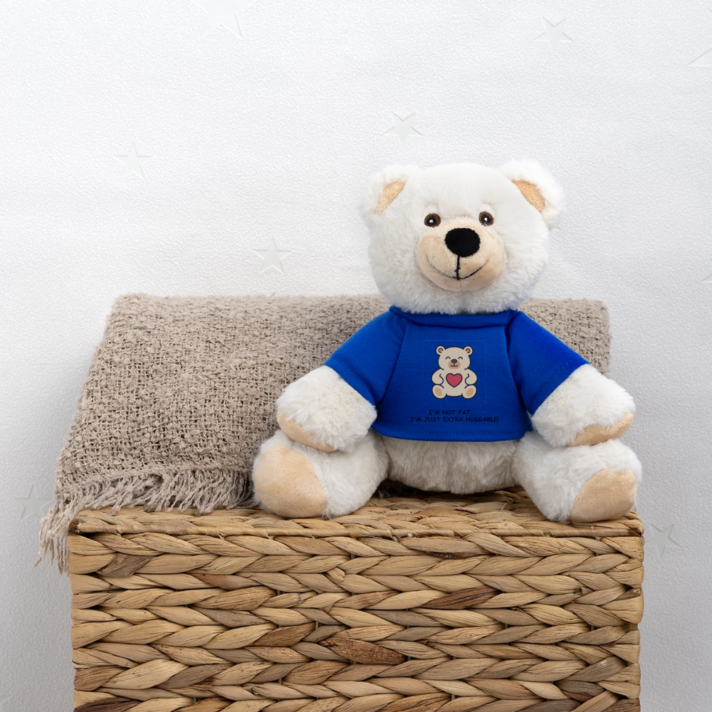 Extra Huggable™ White Plush Bear® - royal blue