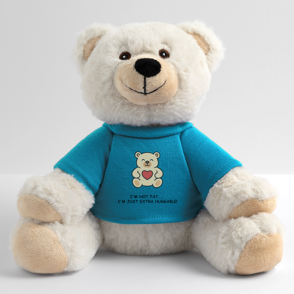 Extra Huggable™ White Plush Bear® - atoll blue