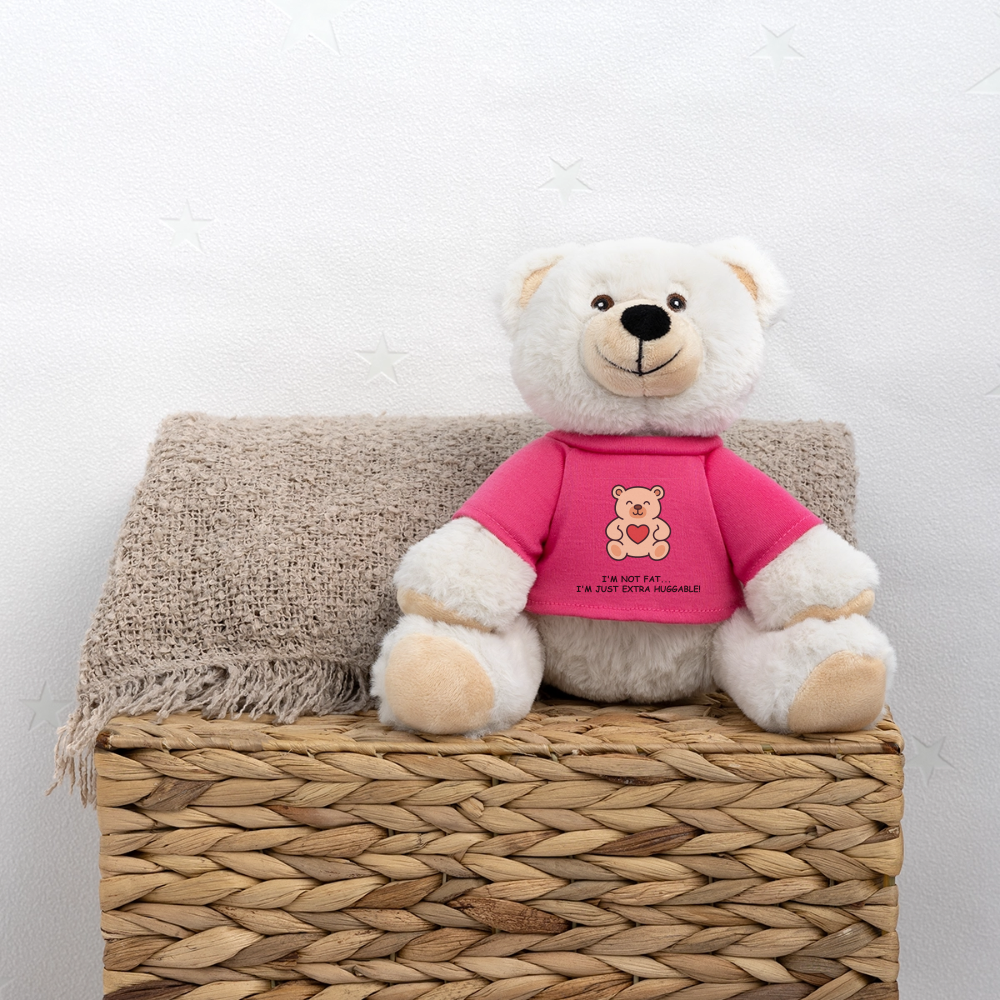 Extra Huggable™ White Plush Bear® - pink