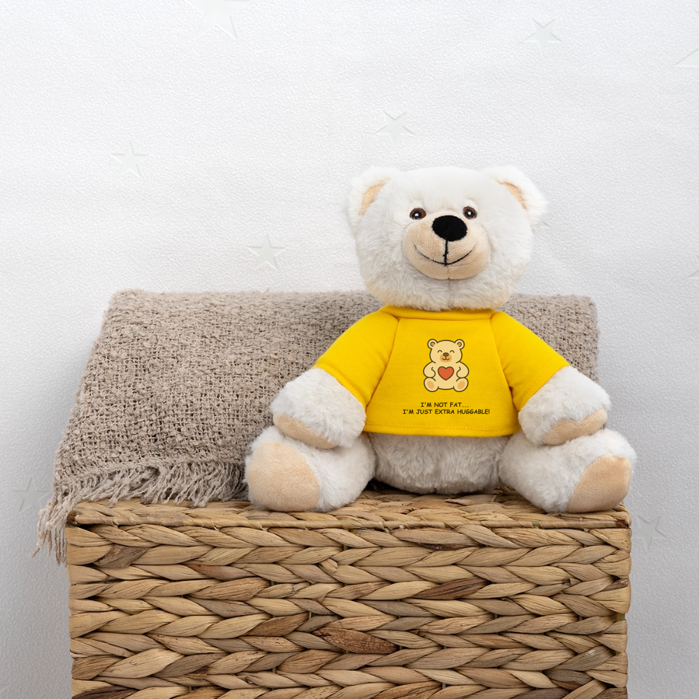 Extra Huggable™ White Plush Bear® - sun yellow