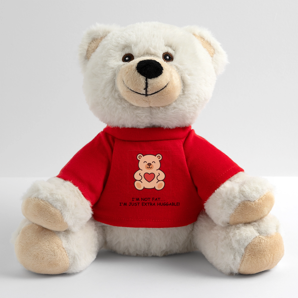 Extra Huggable™ White Plush Bear® - red