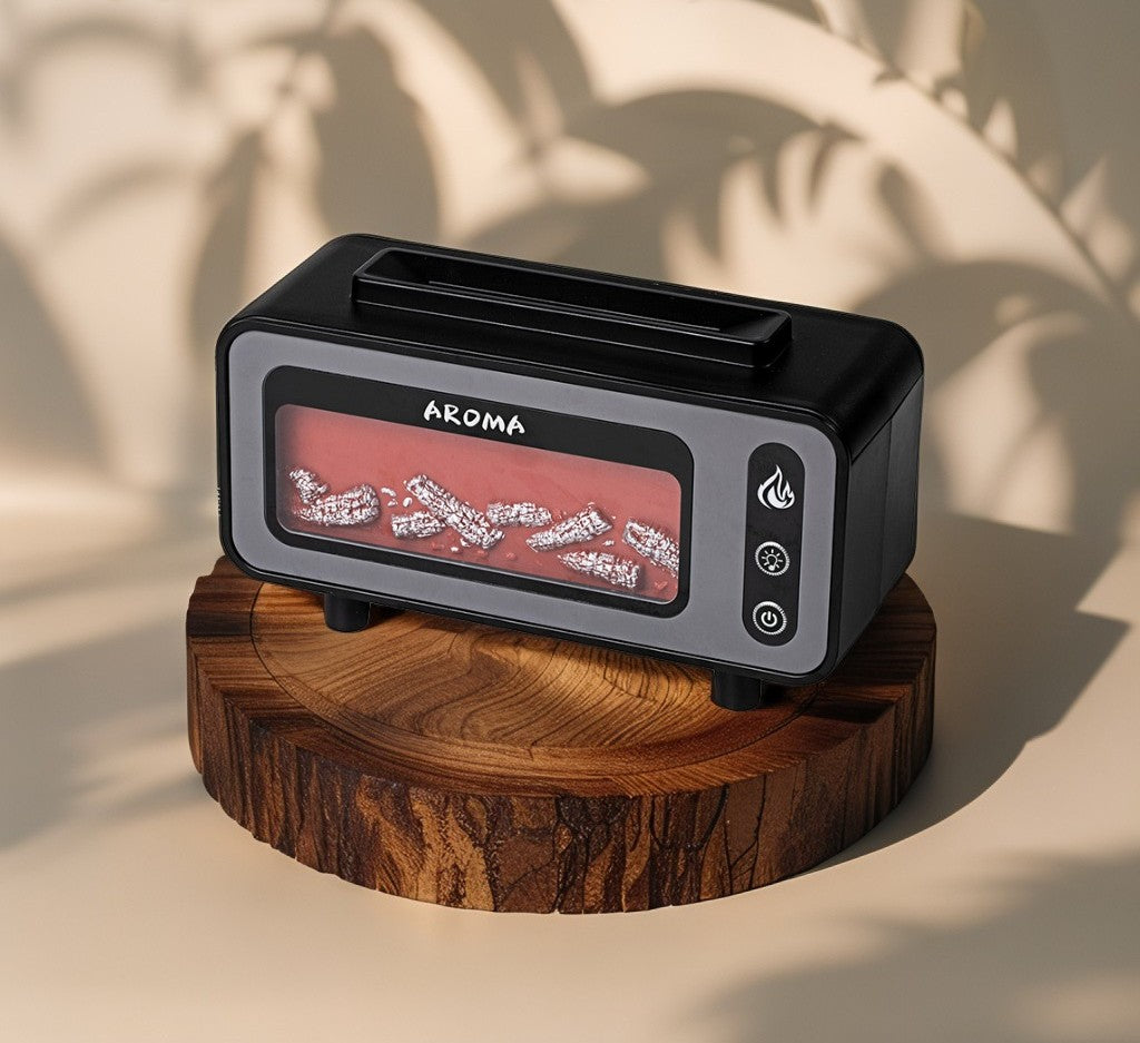 Retro Fireplace Diffuser – Flame Effect Humidifier for Desktop