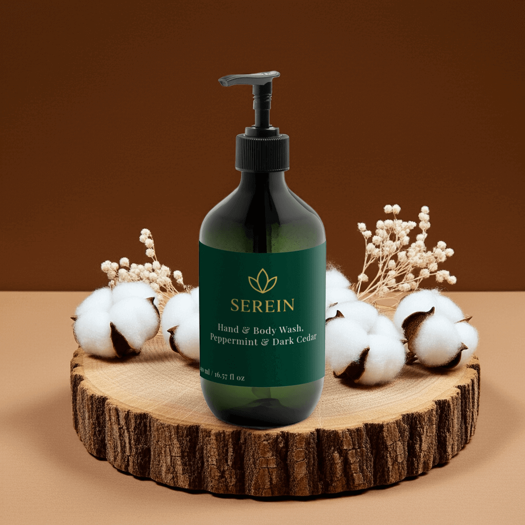 Hand & Body Wash, Peppermint & Dark Cedar 490 ml