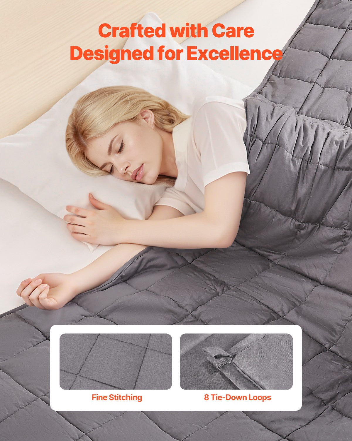 VEVOR Gewichtsdecke Therapiedecke Schwere Decke Baumwolle 2032X2210Mm Kingsize