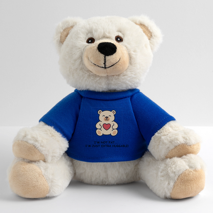 Extra Huggable™ White Plush Bear® - royal blue