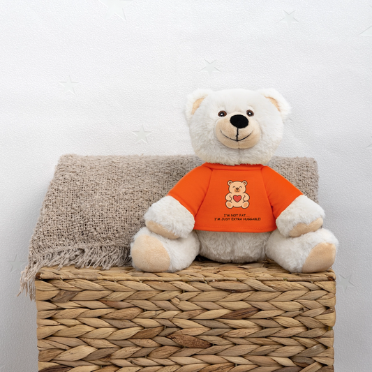 Extra Huggable™ White Plush Bear® - golden orange