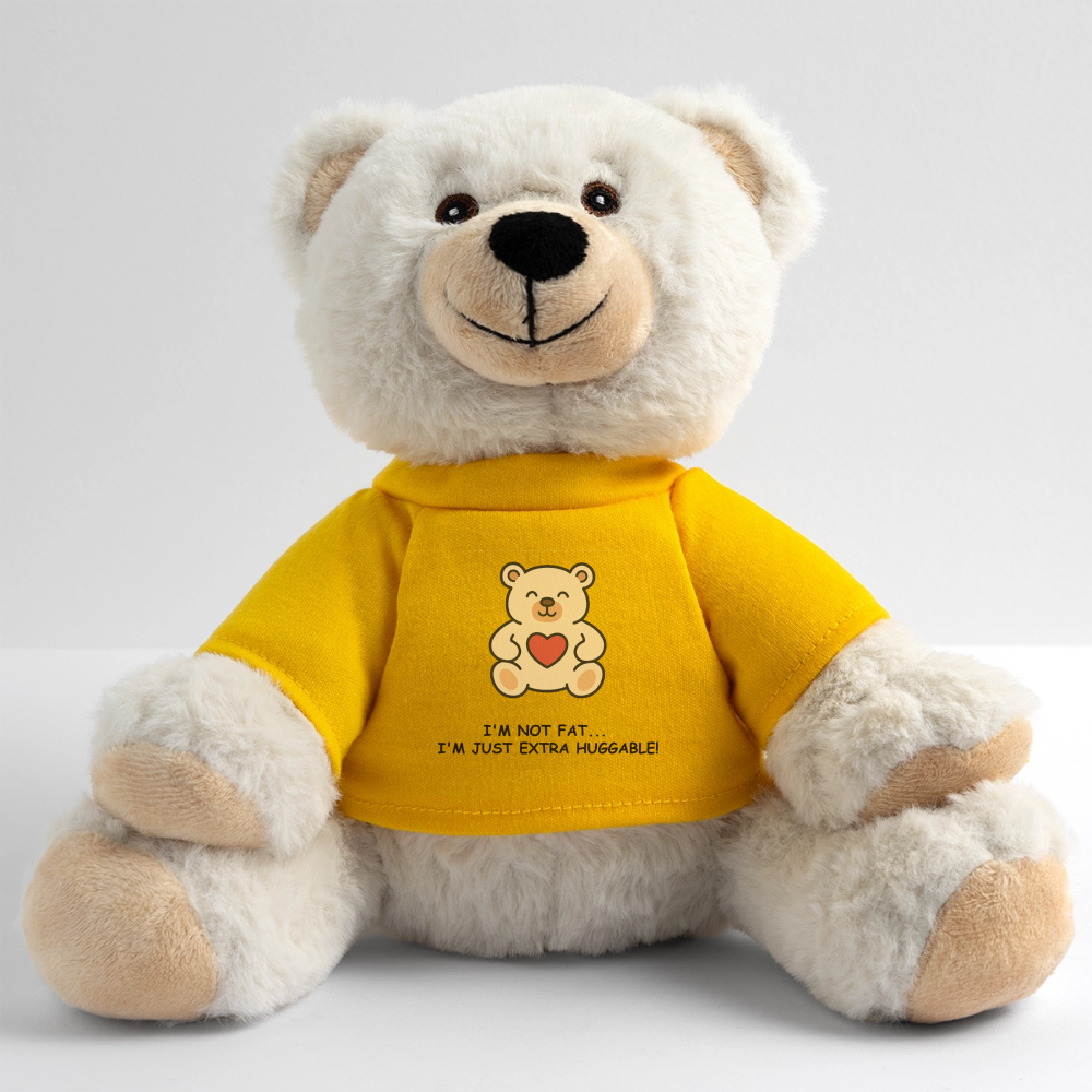 Extra Huggable™ White Plush Bear® - sun yellow