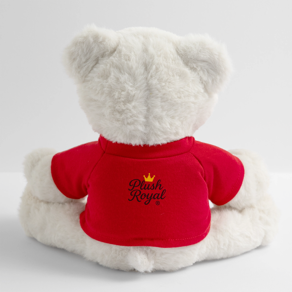 Extra Huggable™ White Plush Bear® - red