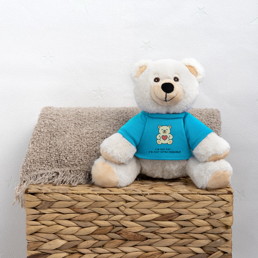 Extra Huggable™ White Plush Bear® - atoll blue