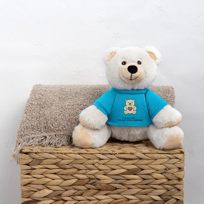 Extra Huggable™ White Plush Bear® - atoll blue