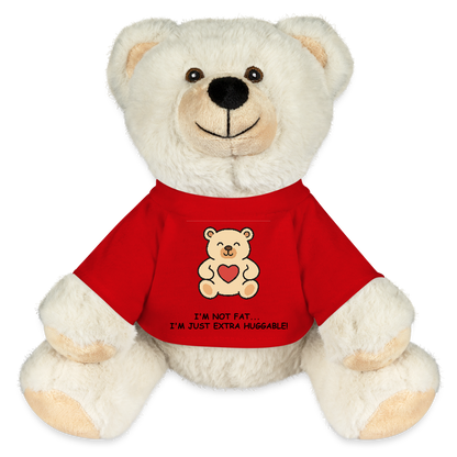 Extra Huggable™ White Plush Bear® - red