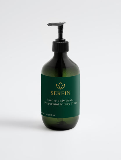 Hand & Body Wash, Peppermint & Dark Cedar 490 ml
