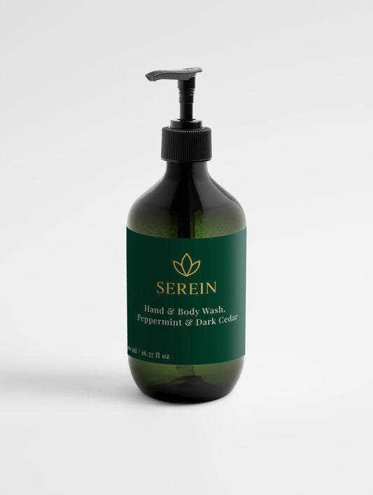 Hand & Body Wash, Peppermint & Dark Cedar 490 ml