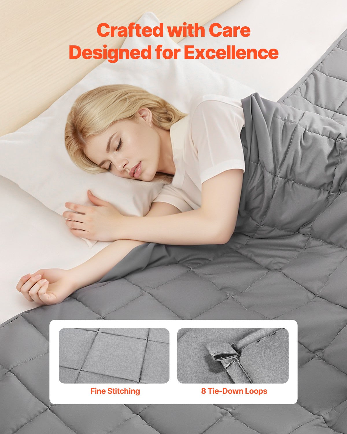 VEVOR Gewichtsdecke Therapiedecke Schwere Decke Erwachsene 2235X2640Mm Kingsize