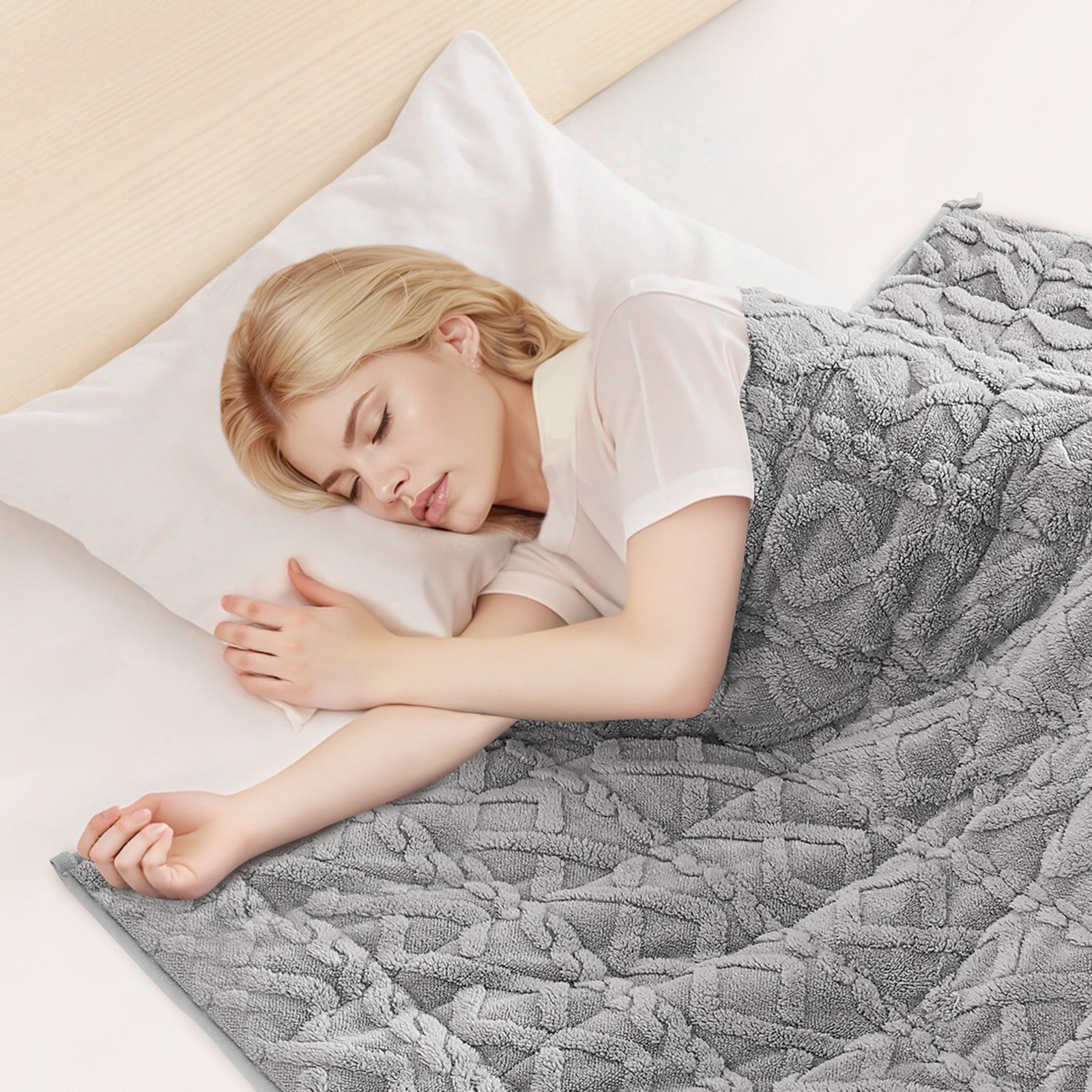 VEVOR Gewichtsdecke 9Kg Therapiedecke Sherpa-Fleece-