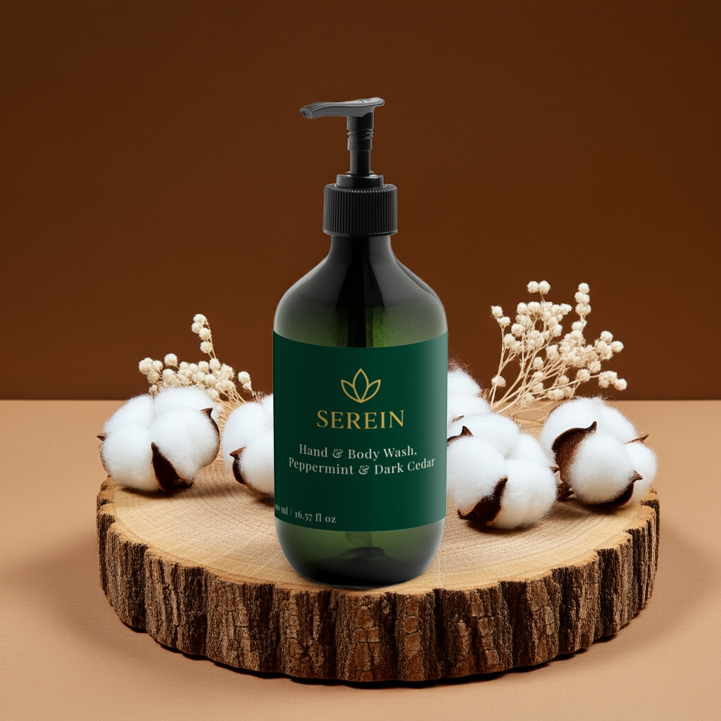 Hand & Body Wash, Peppermint & Dark Cedar 490 ml
